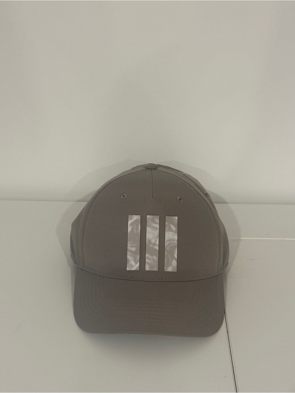 Adidas Gray Baseball Cap with Triple Stripe